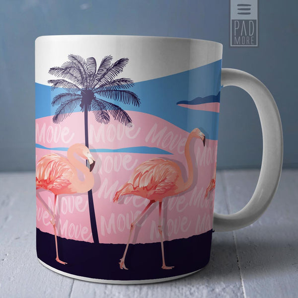 Flamingos on the Move Mug