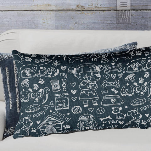 Dog Doodles Rectangular Pillow