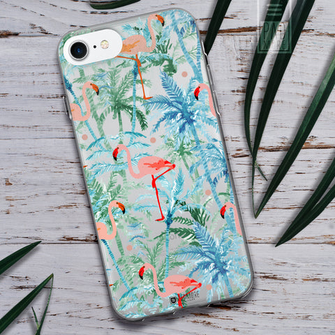 Flamingo on Palms Phone Case