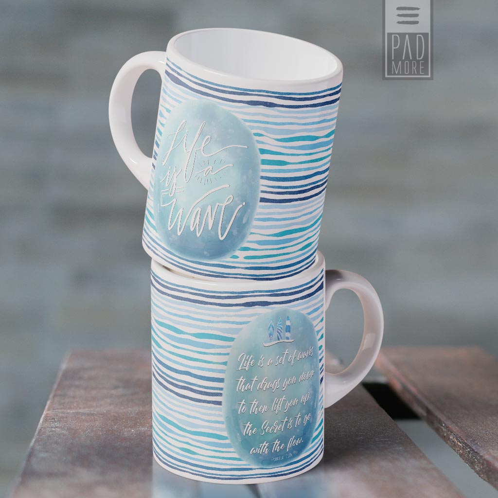 The Water is Calling  Beach Ceramic Travel Coffee Mug, Gift Boxed