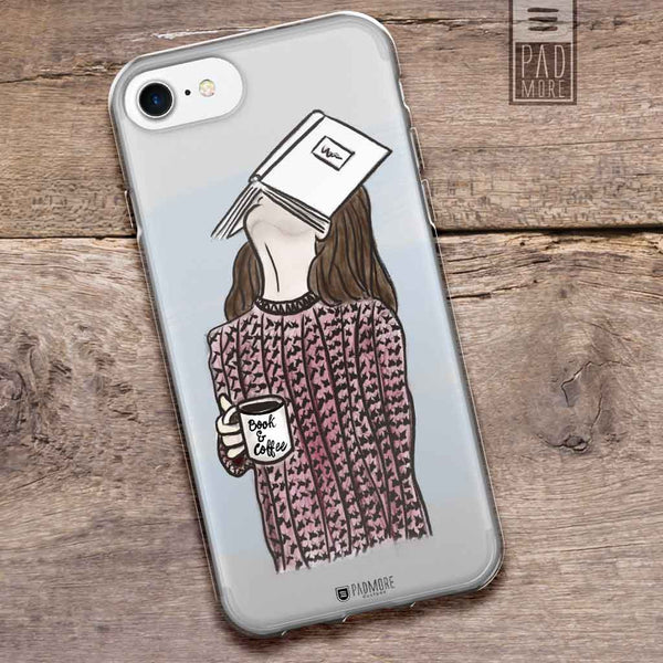 Face on Book Clear Phone Case