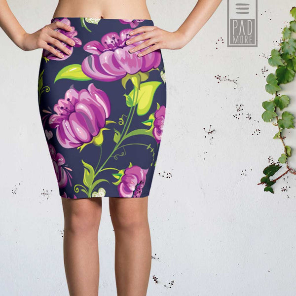 Love Flowers Pencil Skirt