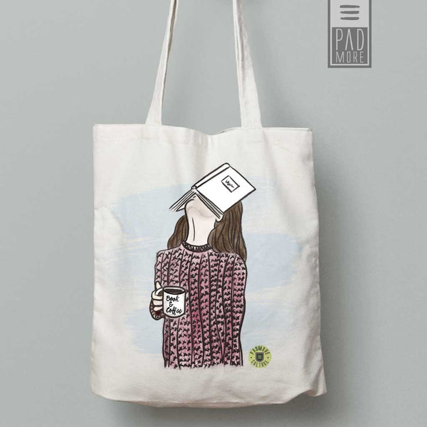 Face on Book Tote bag
