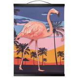 Flamingo on the Move Hanging Canvas